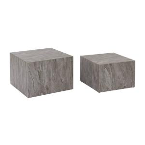 Tables basses effet marbre gris (lot de 2)