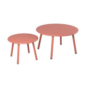 Tables d'appoint de jardin en métal terracotta (lot de 2)