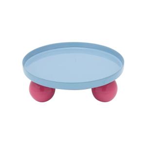 Tablett métal bleu 20x20x7cm