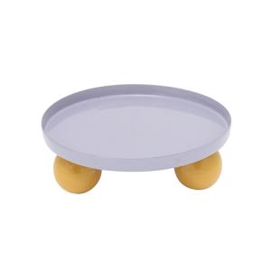 Tablett métal violet 20x20x7cm