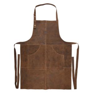 Tablier barbecue cuir marron