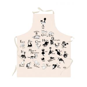 Tablier de cuisine  Abécédaire en coton ecru 72 x 85 cm