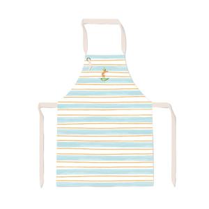 Tablier de cuisine en coton orange, bleu et vert 70x90