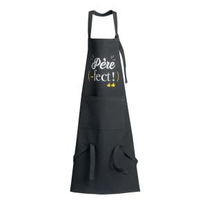 Tablier de cuisine Père-fect recyclé en coton noir 72 x 90…