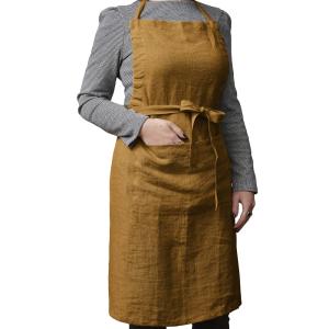 Tablier lin français caramel 70x85 cm