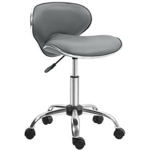 Tabouret à roulettes hauteur réglable pivotant 360° PU acie…