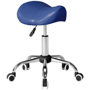 Tabouret à roulettes selle ergonomique pivotant 360° polyur…