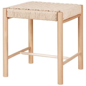 Tabouret avec assise en osier naturel et bois naturel 42x42…