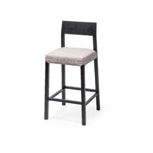 Tabouret avec structure en chêne noir et assise en textile…