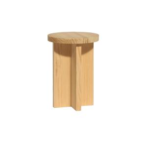 Tabouret bas en bois massif naturel 42 cm