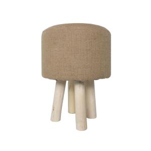 Tabouret bois et jute  TU Beige