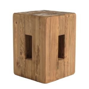 Tabouret carré 30x30cm Pin recyclé