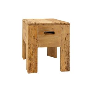 Tabouret carré pin recyclé –