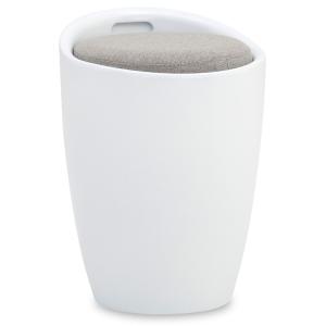 Tabouret coffre de rangement, blanc/gris