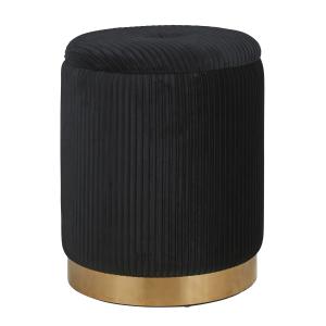 Tabouret coffre doré et noir