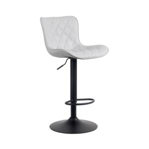 Tabouret de bar ajustable pivotant pvc et synthetique Blanc