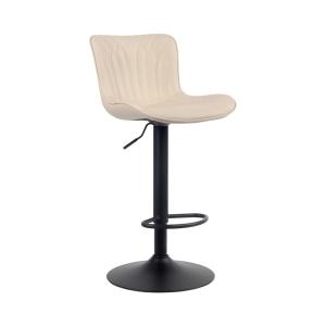 Tabouret de bar ajustable pivotant pvc et synthetique Crème