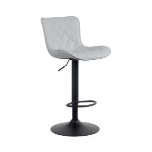 Tabouret de bar ajustable pivotant pvc et synthetique Gris