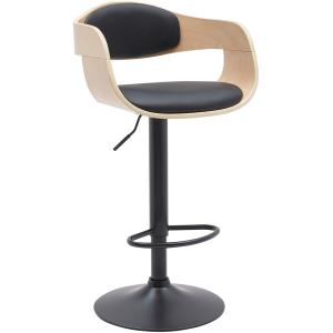 Tabouret de bar ajustable pivotant pvc et synthetique Natur…