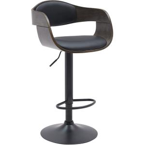 Tabouret de bar ajustable pivotant pvc et synthetique Noir…