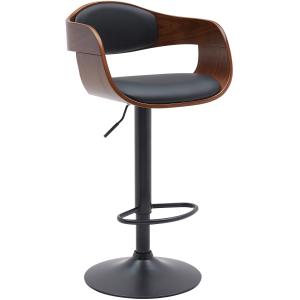 Tabouret de bar ajustable pivotant pvc et synthetique Noyer…
