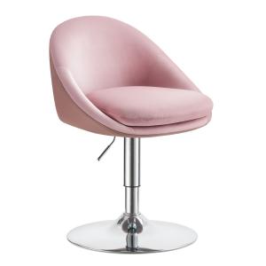 Tabouret de Bar avec Dossier et Socle en Acier Rose Bonbon