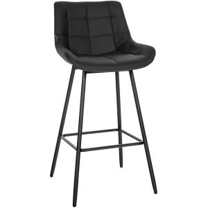 Tabouret de bar avec pieds en similicuir Noir
