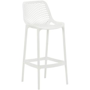 Tabouret de bar d'extérieur avec repose-pieds plastique Bla…