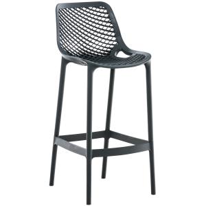 Tabouret de bar d'extérieur avec repose-pieds plastique Gri…