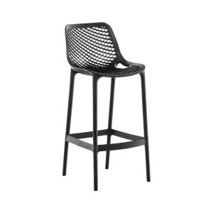 Tabouret de bar d'extérieur avec repose-pieds résine Noir
