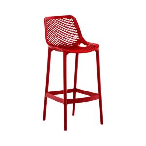 Tabouret de bar d'extérieur avec repose-pieds résine Rouge