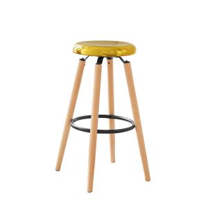 Tabouret de bar design avec repose-pieds pieds en hêtre