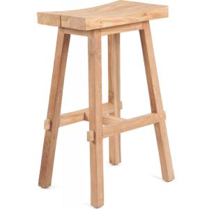 Tabouret de bar design Tabanan en teck recyclé Bois clair