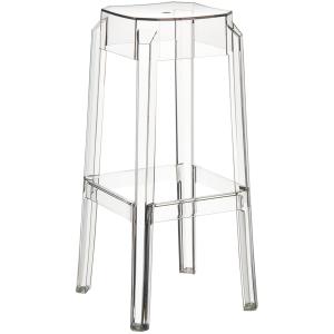 Tabouret de bar empilable avec repose-pieds en résine Trans…