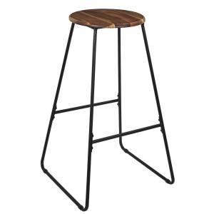 Tabouret de bar en acacia marron et noir