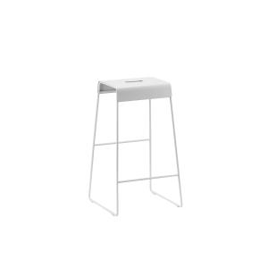Tabouret de bar en acier laqué gris clair