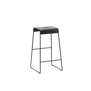 Tabouret de bar en acier laqué noir