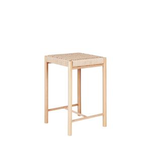 Tabouret de bar en bois et corde H66,5cm - Naturel