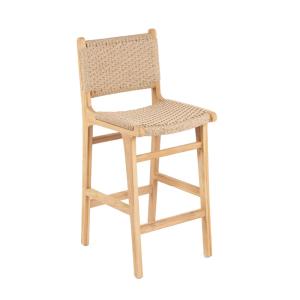 Tabouret de bar en bois et corde synthétique