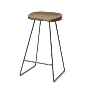 Tabouret de bar en bois massif et acier