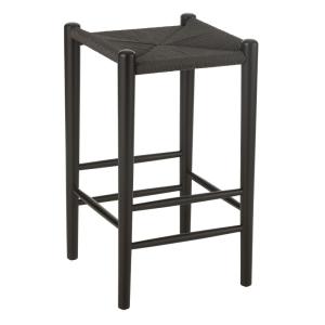Tabouret de bar en bois vintage noir 38 x 38