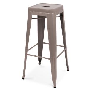 Tabouret de bar en métal mat taupe