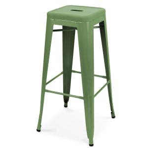 Tabouret de bar en métal mat vert cactus