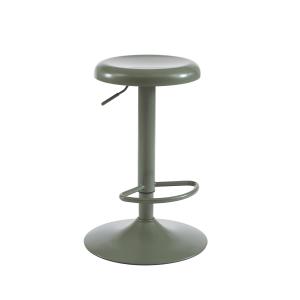 Tabouret de bar en métal vert mat piètement vert