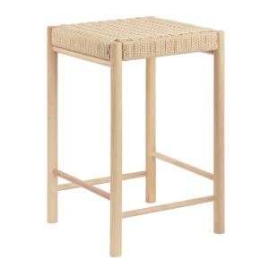 Tabouret de bar en osier et bois naturel