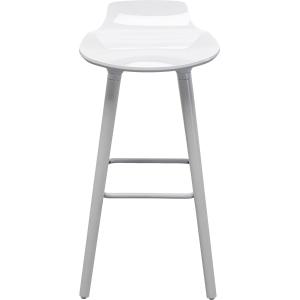 Tabouret de bar en polymère et acier blanc
