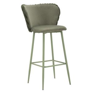 Tabouret de bar en tissu vert et métal (lot de 2, 55 x 58 x…