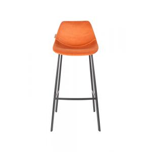 Tabouret de bar en velours orange chic