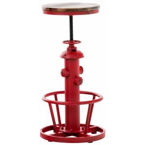 Tabouret de bar industriel réglable en métal Rouge