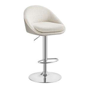 Tabouret de bar lot de 2 pivotant à 360° acier blanc crème…